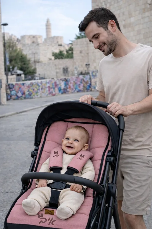 סט ריפודית וחבקים: מתאים לעגלה/לטיולון/לסלקל/לדונה- פודרה